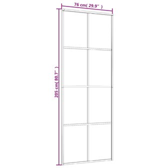 Schuifdeur 76x205 cm ESG-glas en aluminium zwart 6