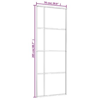 Schuifdeur 76x205 cm ESG-glas en aluminium zwart 6