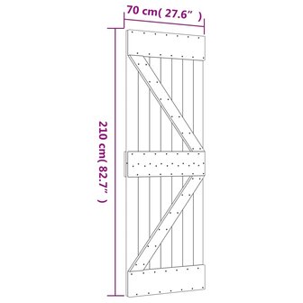 Deur NARVIK 70x210 cm massief grenenhout 9