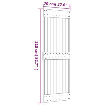 Deur NARVIK 70x210 cm massief grenenhout 9