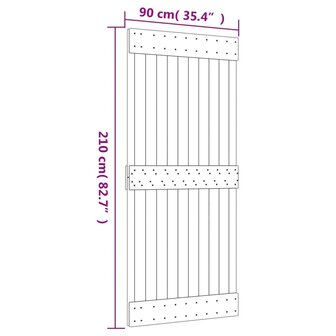 Deur NARVIK 90x210 cm massief grenenhout 9