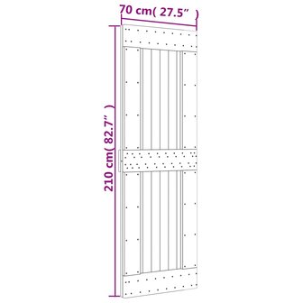 Deur NARVIK 70x210 cm massief grenenhout 9