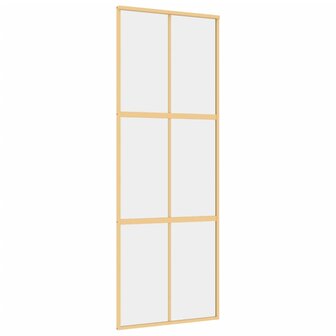 Schuifdeur 76x205 cm helder ESG-glas en aluminium goudkleurig 2