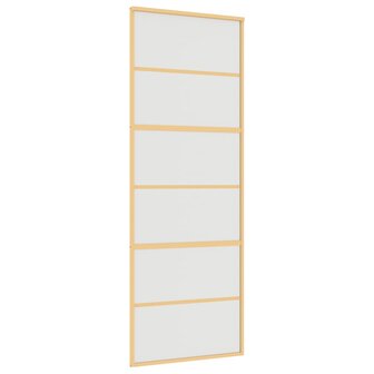 Schuifdeur 76x205 cm mat ESG-glas en aluminium goudkleurig 2