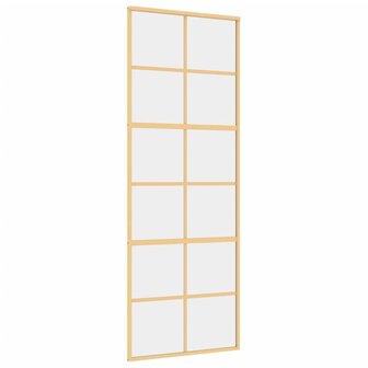 Schuifdeur 76x205 cm helder ESG-glas en aluminium goudkleurig 2