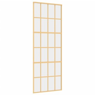 Schuifdeur 76x205 cm helder ESG-glas en aluminium goudkleurig 2