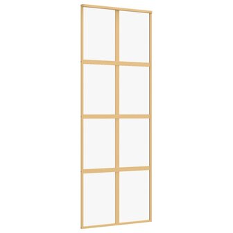 Schuifdeur 76x205 cm helder ESG-glas en aluminium goudkleurig 2