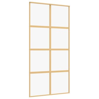 Schuifdeur 102,5x205 cm helder ESG-glas en aluminium goudkleur 2