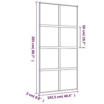 Schuifdeur 102,5x205 cm helder ESG-glas en aluminium goudkleur 8