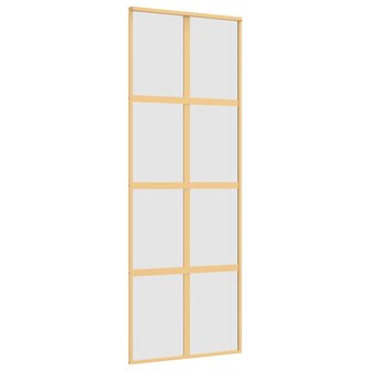 Schuifdeur 76x205 cm mat ESG-glas en aluminium goudkleurig 2