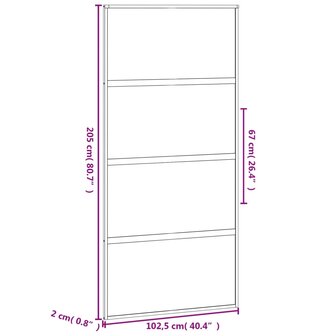 Schuifdeur 102,5x205 cm gehard glas en aluminium zwart 8