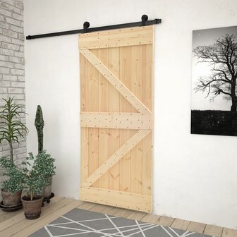 Schuifdeur met beslag 80x210 cm massief grenenhout 1