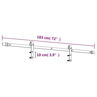 Schuifdeur met beslag 80x210 cm massief grenenhout 12