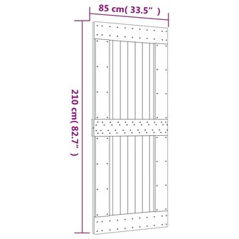 Schuifdeur met beslag 85x210 cm massief grenenhout 11