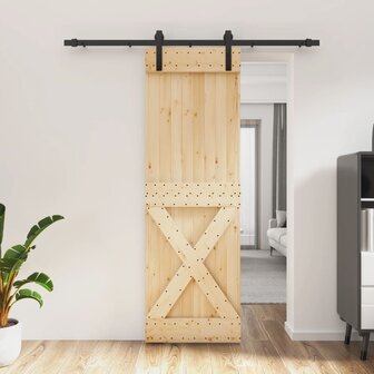 Schuifdeur met beslag 70x210 cm massief grenenhout 1