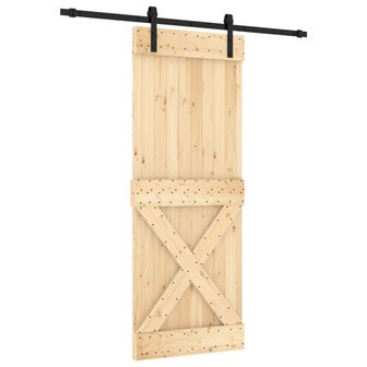 Schuifdeur met beslag 80x210 cm massief grenenhout 2