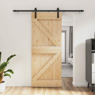 Schuifdeur met beslag 85x210 cm massief grenenhout 1