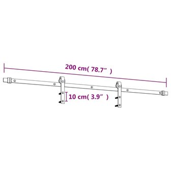 Schuifdeur met beslag 85x210 cm massief grenenhout 12