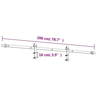 Schuifdeur met beslag 90x210 cm massief grenenhout 12