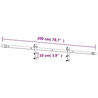 Schuifdeur met beslag 80x210 cm massief grenenhout 12