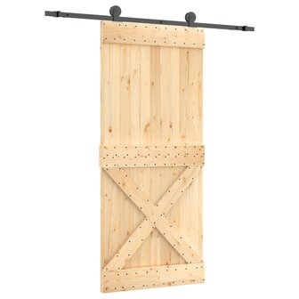 Schuifdeur met beslag 90x210 cm massief grenenhout 2