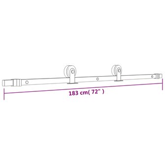 Schuifdeur met beslag 90x210 cm massief grenenhout 12