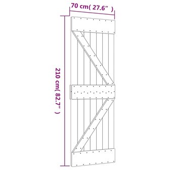 Schuifdeur met beslag 70x210 cm massief grenenhout 11