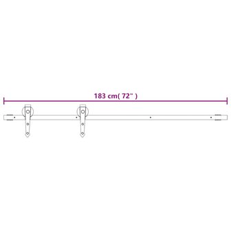 Schuifdeur met beslag 90x210 cm massief grenenhout 12