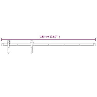 Schuifdeur met beslag 70x210 cm massief grenenhout 12