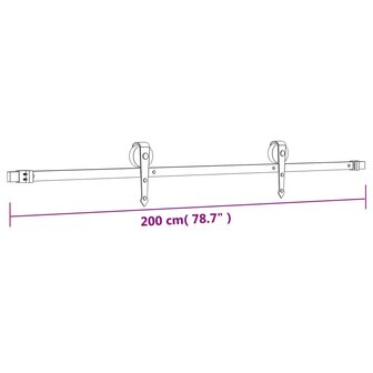 Schuifdeur met beslag 90x210 cm massief grenenhout 12