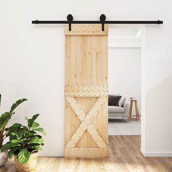 Schuifdeur met beslag 70x210 cm massief grenenhout 1