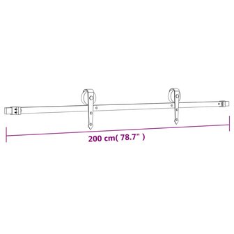 Schuifdeur met beslag 70x210 cm massief grenenhout 12