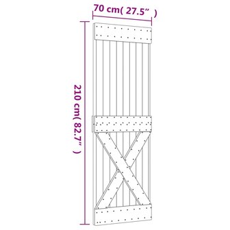 Schuifdeur met beslag 70x210 cm massief grenenhout 11