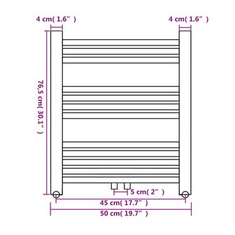 Radiator / handdoekenrek recht 500x764 mm 8