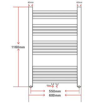 Radiator/handdoekenrek curve 600x1160 mm 9