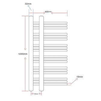 Radiator/handdoekenrek E-model 600x1200 mm 8