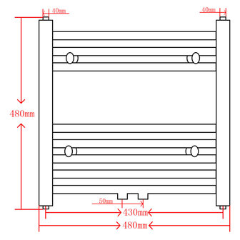 Radiator / handdoekenrek recht 480x480 mm grijs 9