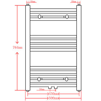 Radiator / handdoekenrek recht 500x764 mm grijs 9