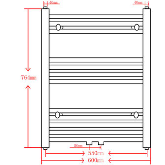 Radiator / handdoekenrek recht 600x764 mm zwart 9