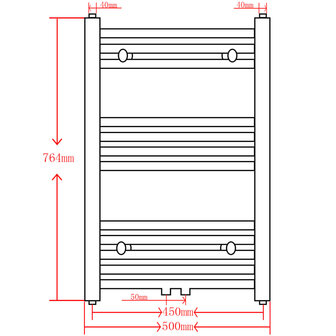 Radiator / handdoekenrek gebogen 500x764 mm zwart 9