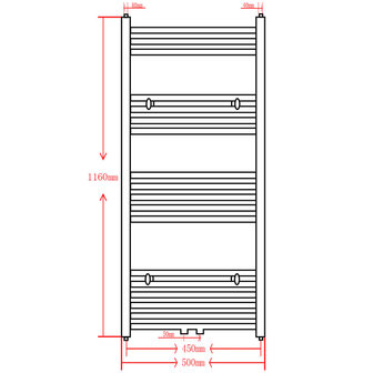 Radiator / handdoekenrek gebogen 500x1160 mm zwart 9