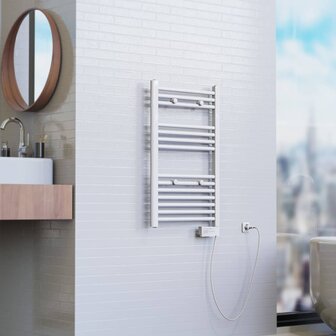 EISL Badkamerradiator met timer 80x50x15 cm wit 1