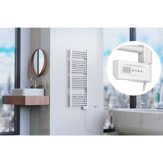 EISL Badkamerradiator met timer 120x50x15 cm wit 1