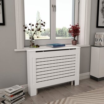 Radiatorombouw 112x19x81,5 cm MDF wit 1