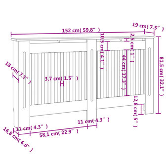 Radiatorombouw 152x19x81,5 cm MDF antraciet 8