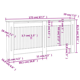 Radiatorombouw 172x19x81,5 cm MDF antraciet 8