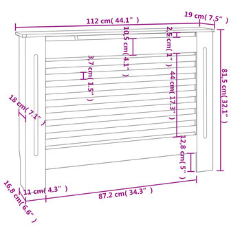 Radiatorombouw 112x19x81,5 cm MDF antraciet 8