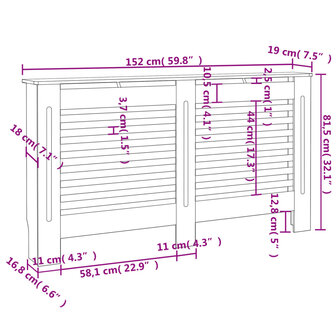 Radiatorombouw 152x19x81,5 cm MDF antraciet 8