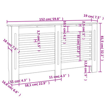 Radiatorombouw 152x19x81,5 cm MDF 8