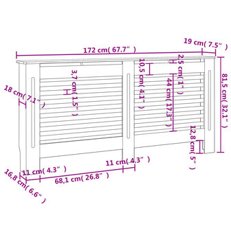 Radiatorombouw 172x19x81,5 cm MDF antraciet 8